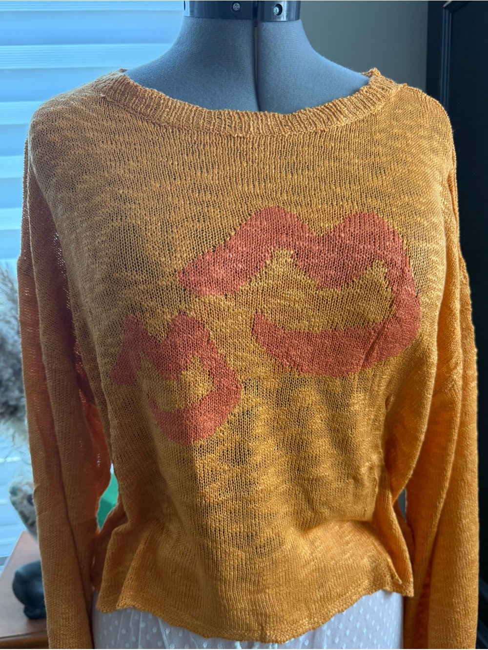 SALE $10. SUMMER SELL OUT FOR 24 Hours. Lovely Orange & pink cropped Sweaters.